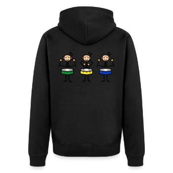 Musique de rue brésilienne - Samba Batucada - Veste à capuche bio Premium Unisexe - noir - Dos - Nico (187cm)