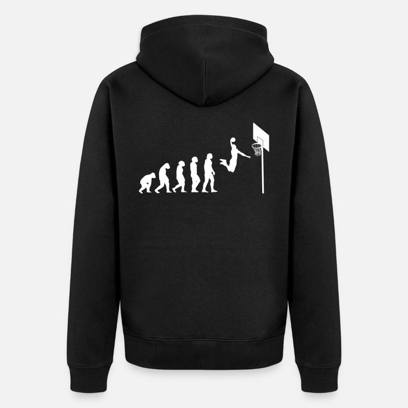 Évolution du basketball - Veste à capuche bio Premium Unisexe - noir