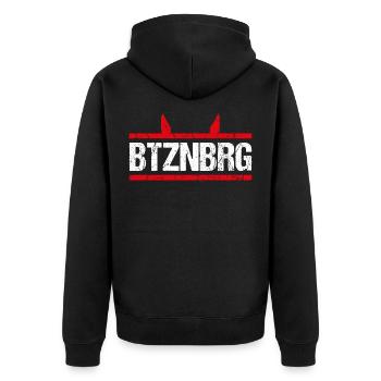 Kaiserslautern Betzenberg - Unisex Premium Bio Zip Hoodie - Schwarz - Hinten - Nico (187cm)