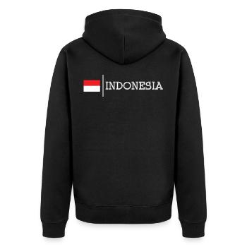 Indonesia - Unisex Premium Organic Zip Hoodie - black - Back - Nico (187cm)