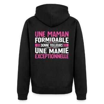 Cadeau pour Grand-Mère - Une Mamie Exceptionnelle - Veste à capuche bio Premium Unisexe - noir - Dos - Nico (187cm)