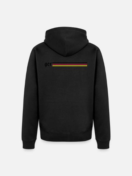 ger germany flag line - Unisex Premium Organic Zip Hoodie - black