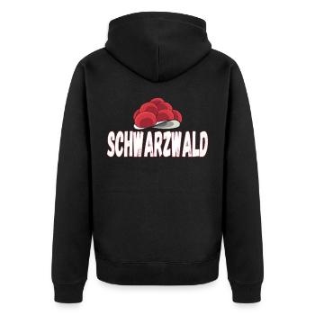 Bollenhut Schwarzwald für Kinder, Frauen und - Unisex Premium Bio Zip Hoodie - Schwarz - Hinten - Nico (187cm)