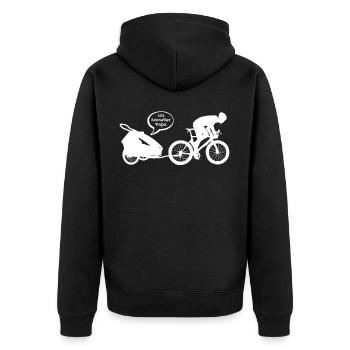 Der beste Papa Vatertag - Unisex Premium Bio Zip Hoodie - Schwarz - Hinten - Nico (187cm)