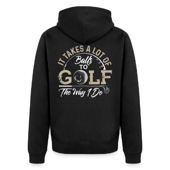 Golf club golfer golfer gift - Unisex Premium Organic Zip Hoodie - black - Back - Nico (187cm)