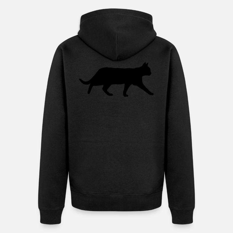 CHAT NOIR - Veste à capuche bio Premium Unisexe - noir