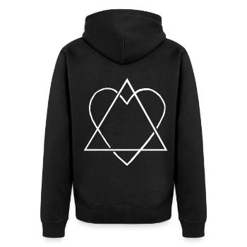 Adoption Symbol Adopt Foster Adopted Child - Unisex Premium Bio Zip Hoodie - Schwarz - Hinten - Nico (187cm)