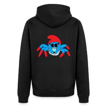 Papa Spider - Unisex Premium Bio Zip Hoodie - Schwarz - Hinten - Nico (187cm)