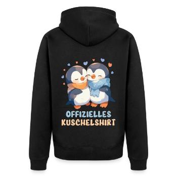 Chemise Câline Officielle Pingouins Amour Coeur Doux - Veste à capuche bio Premium Unisexe - noir - Dos - Nico (187cm)