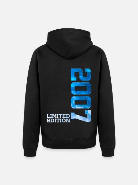 19TH BIRTHDAY LIMITED EDITION 2007 - Unisex Premium Organic Zip Hoodie - black