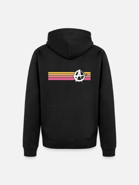 Anarchist Anarchism Anarchy Stripe Symbol - Unisex Premium Organic Zip Hoodie - black