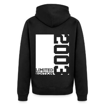 23RD BIRTHDAY LIMITED EDITION 2003 - Unisex Premium Organic Zip Hoodie - black - Back - Nico (187cm)