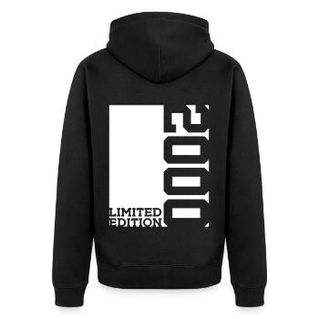 26TH ANNIVERSARY LIMITED EDITION 2000 - Unisex Premium Organic Zip Hoodie - black - Back - Nico (187cm)