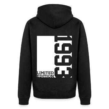 33RD BIRTHDAY LIMITED EDITION 1993 - Unisex Premium Organic Zip Hoodie - black - Back - Nico (187cm)