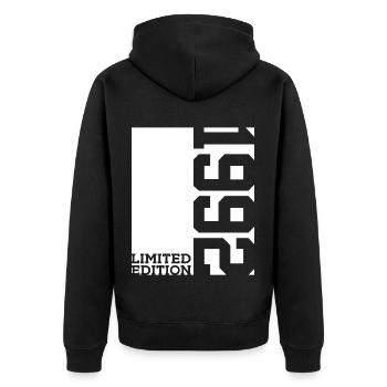 34TH BIRTHDAY LIMITED EDITION 1992 - Unisex Premium Organic Zip Hoodie - black - Back - Nico (187cm)