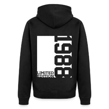 38TH BIRTHDAY LIMITED EDITION 1988 - Unisex Premium Organic Zip Hoodie - black - Back - Nico (187cm)