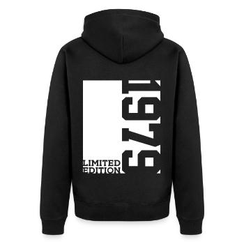 47TH BIRTHDAY LIMITED EDITION 1979 - Unisex Premium Organic Zip Hoodie - black - Back - Nico (187cm)