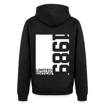 37TH BIRTHDAY LIMITED EDITION 1989 - Unisex Premium Organic Zip Hoodie - black - Back - Nico (187cm)