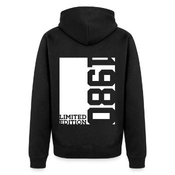 46TH BIRTHDAY LIMITED EDITION 1980 - Unisex Premium Organic Zip Hoodie - black - Back - Nico (187cm)