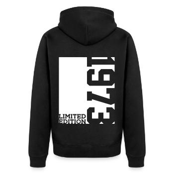 53RD BIRTHDAY LIMITED EDITION 1973 - Unisex Premium Organic Zip Hoodie - black - Back - Nico (187cm)