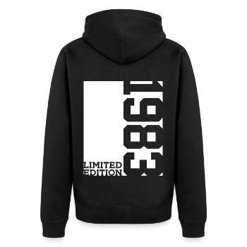 43RD BIRTHDAY LIMITED EDITION 1983 - Unisex Premium Organic Zip Hoodie - black - Back - Nico (187cm)