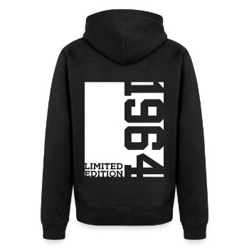 62ND BIRTHDAY LIMITED EDITION 1964 - Unisex Premium Organic Zip Hoodie - black - Back - Nico (187cm)