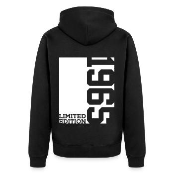 61ST BIRTHDAY LIMITED EDITION 1965 - Unisex Premium Organic Zip Hoodie - black - Back - Nico (187cm)