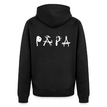 Papa papa bricoleur - Veste à capuche bio Premium Unisexe - noir - Dos - Nico (187cm)