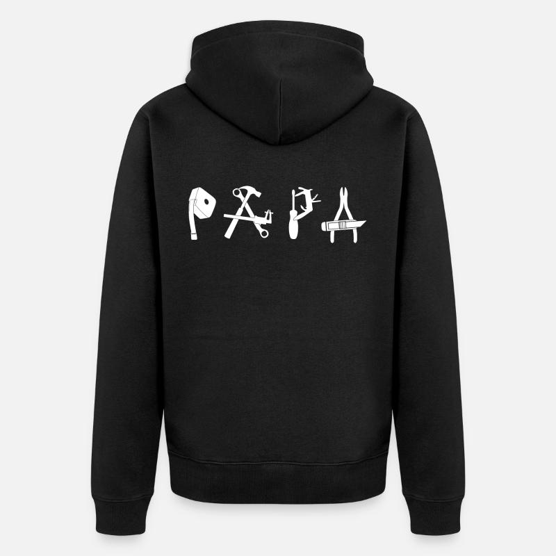 Papa papa bricoleur - Veste à capuche bio Premium Unisexe - noir
