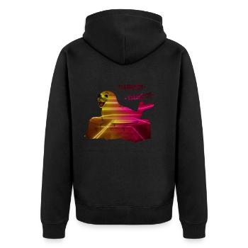 Disco Retro Seal - Unisex Premium Organic Zip Hoodie - black - Back - Nico (187cm)