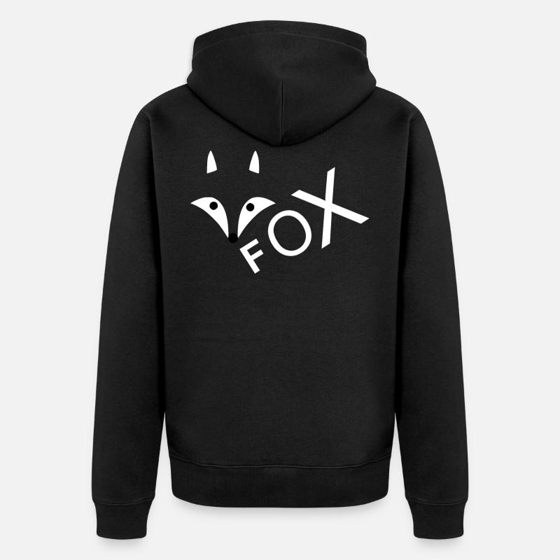Fox 2- Fox - Unisex Premium Organic Zip Hoodie - black