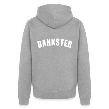 BANKSTER GIFT BANK BANKER FINANCE MANAGER MBA - Veste à capuche bio Premium Unisexe - gris chiné - Dos - Nico (187cm)