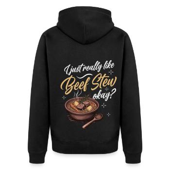 Funny Thanksgiving Food -fans Meme - Unisex Premium Bio Zip Hoodie - Schwarz - Hinten - Nico (187cm)