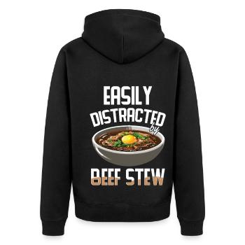 Funny Thanksgiving Food -fans Meme - Unisex Premium Bio Zip Hoodie - Schwarz - Hinten - Nico (187cm)