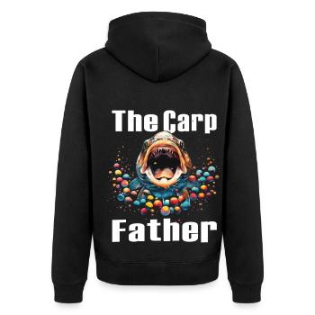 Angling Catch Fish carp fish Karpfen - Unisex Premium Bio Zip Hoodie - Schwarz - Hinten - Nico (187cm)