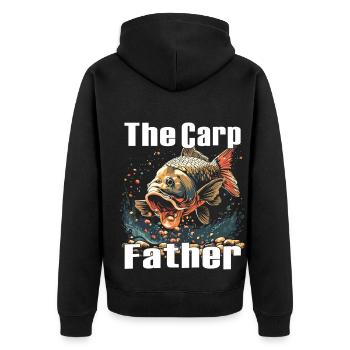 Angling Catch Fish carp fish Karpfen - Unisex Premium Bio Zip Hoodie - Schwarz - Hinten - Nico (187cm)