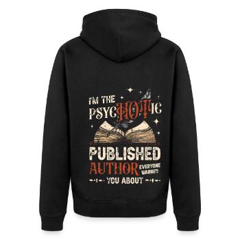 Écrivain Auteur de romans - Veste à capuche bio Premium Unisexe - noir - Dos - Nico (187cm)