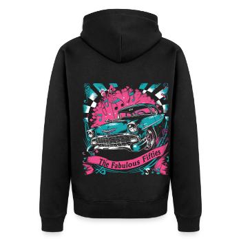 Fifties 1950s Car Music - Unisex Premium Organic Zip Hoodie - black - Back - Nico (187cm)