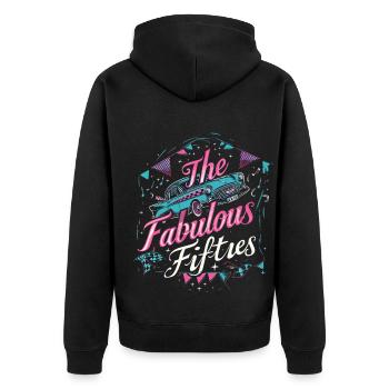 Fifties 1950s Car Music - Unisex Premium Organic Zip Hoodie - black - Back - Nico (187cm)