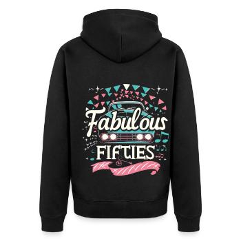 Fifties 1950s Car Music - Unisex Premium Organic Zip Hoodie - black - Back - Nico (187cm)