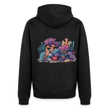 Aquarium Aquariophile Coral Fragging - Veste à capuche bio Premium Unisexe - noir - Dos - Nico (187cm)