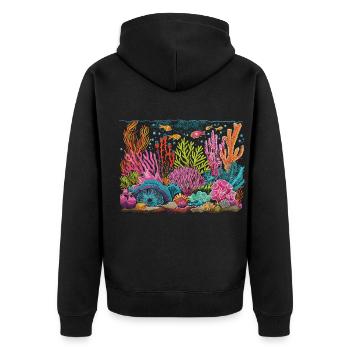 Aquarium Aquariophile Coral Fragging - Veste à capuche bio Premium Unisexe - noir - Dos - Nico (187cm)
