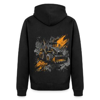 Skid steer loader enthusiasts - Unisex Premium Organic Zip Hoodie - black - Back - Nico (187cm)