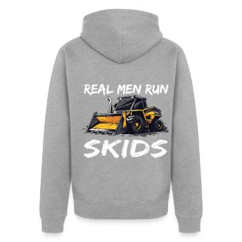 Skid steer loader enthusiasts - Unisex Premium Organic Zip Hoodie - heather grey - Back - Nico (187cm)