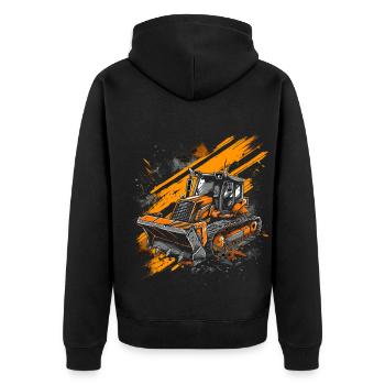 Skid steer loader enthusiasts - Unisex Premium Organic Zip Hoodie - black - Back - Nico (187cm)