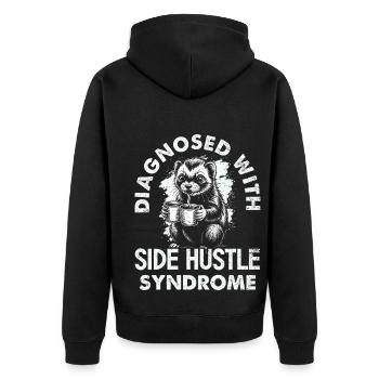 Non diagnostiqué, mais quelque chose - Veste à capuche bio Premium Unisexe - noir - Dos - Nico (187cm)