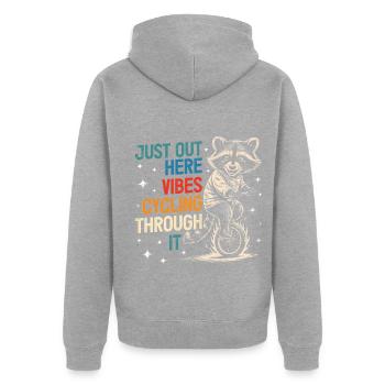 Undiagnosed, but something - Unisex Premium Organic Zip Hoodie - heather grey - Back - Nico (187cm)