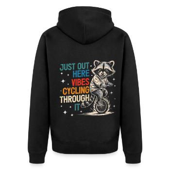 Non diagnostiqué, mais quelque chose - Veste à capuche bio Premium Unisexe - noir - Dos - Nico (187cm)