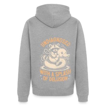 Undiagnosed, but something - Unisex Premium Organic Zip Hoodie - heather grey - Back - Nico (187cm)