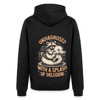 Non diagnostiqué, mais quelque chose - Veste à capuche bio Premium Unisexe - noir - Dos - Nico (187cm)